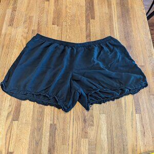 Cute Black Shorts with Elastic Ruffle Legs
